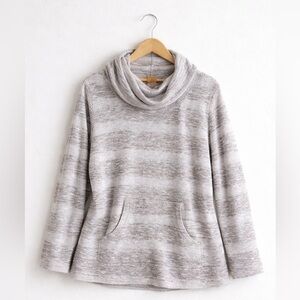 RUBY RD Cowl neck sweater blue/gray 1X